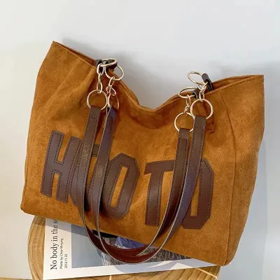 Stylish Letter Patch Decor Hooto Bag